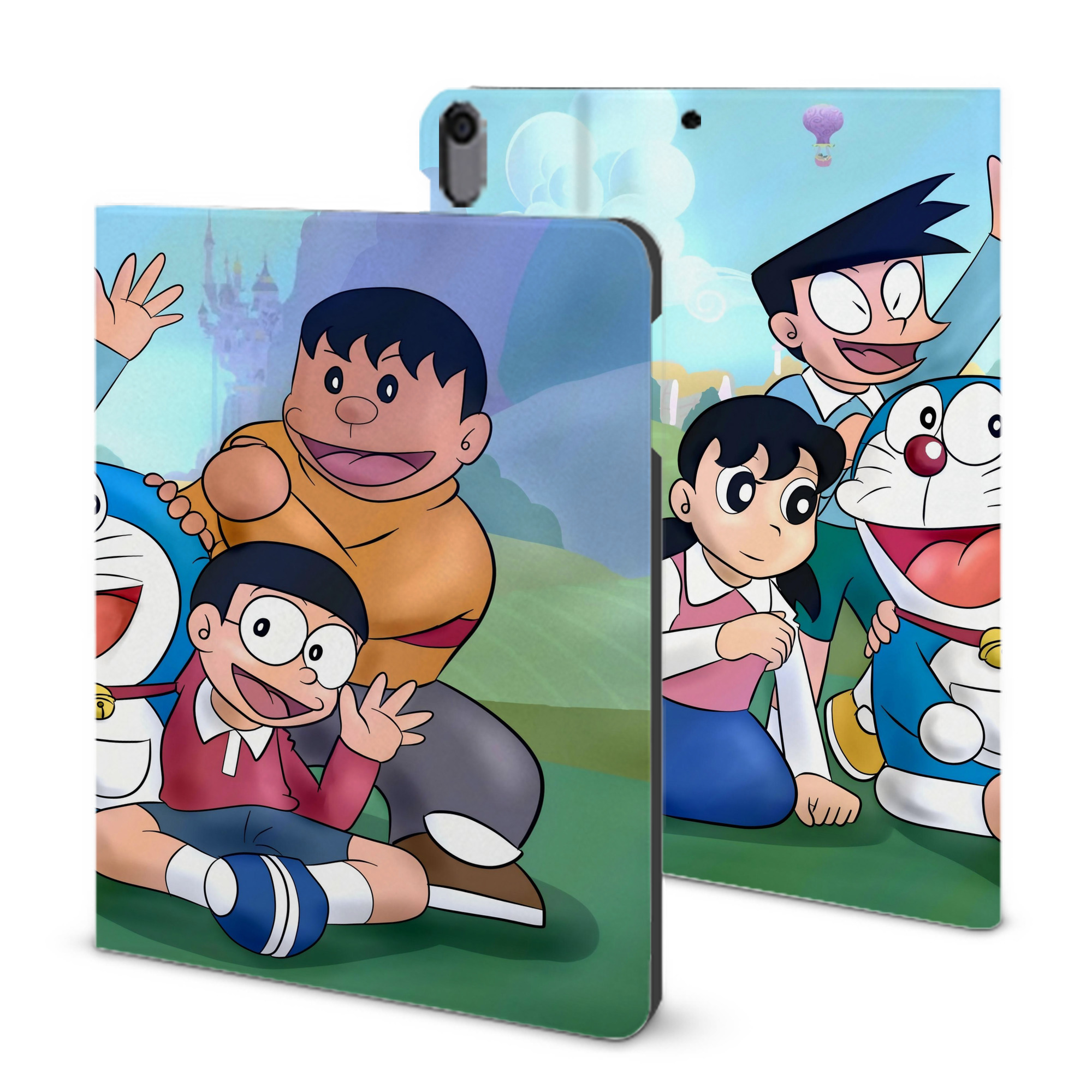 （画像用） ドラえもん Doraemon IPad ケース ブック型 PUレザー TPU 耐衝撃 軽量 薄型 ペン収納なし 全面保護 IPad 各モデル対応